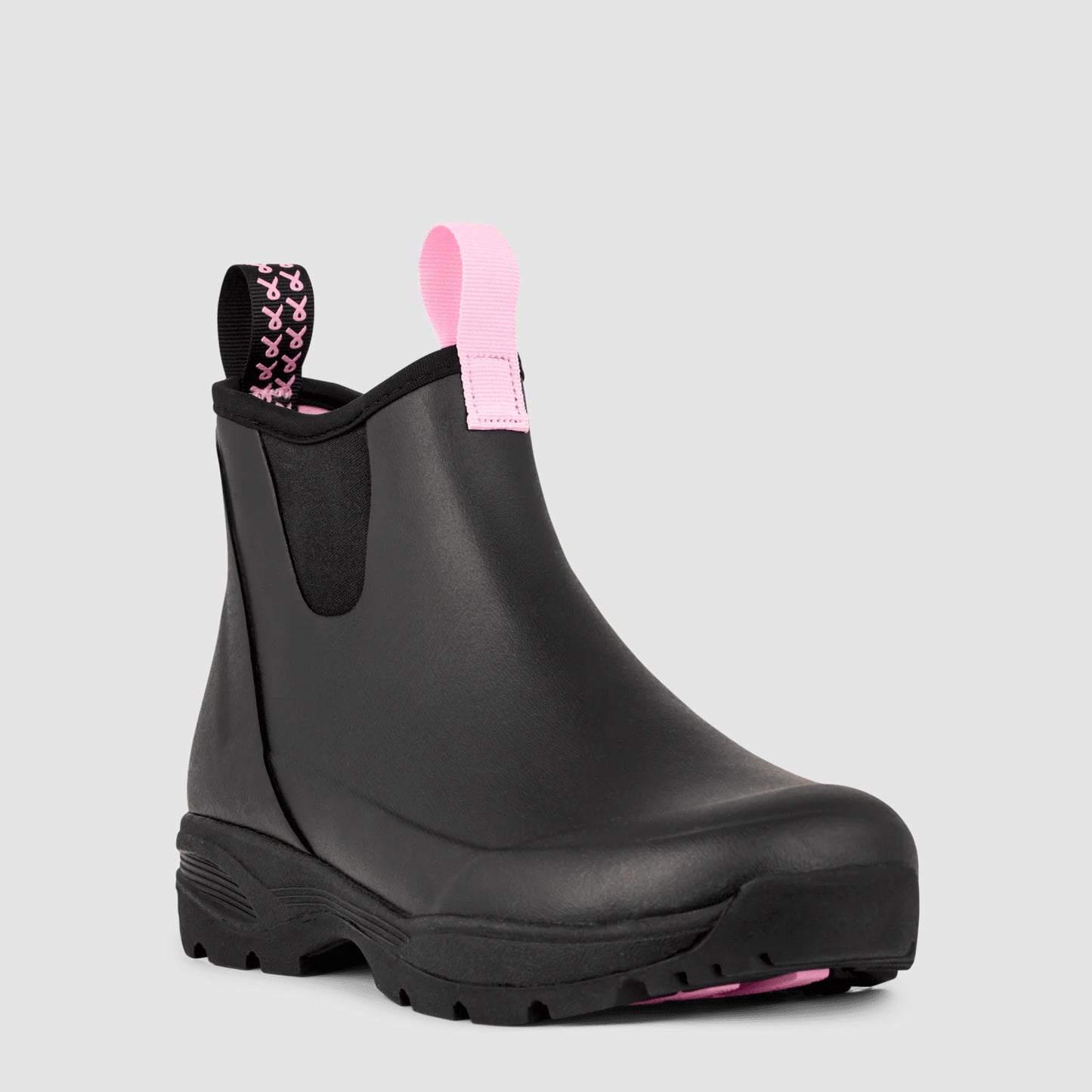 Sky Rubber Rain Boot | Breast Cancer Black - Pink