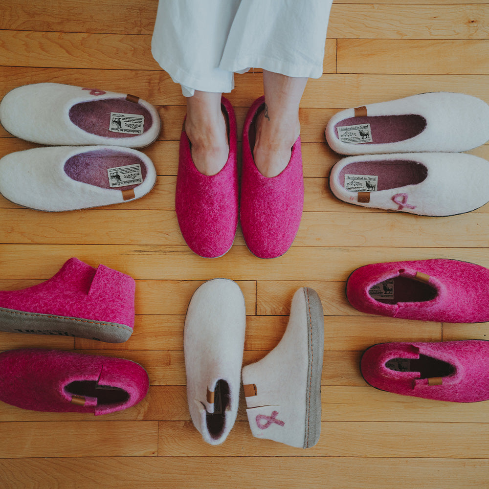 Makalu Wool Slipper | Two-Tone - Bright Pink / Baby Pink
