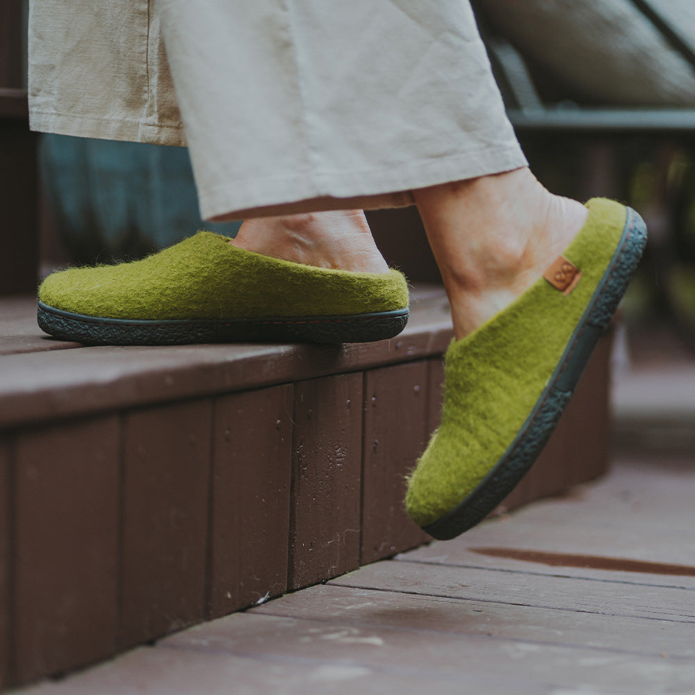 Tibet Wool Slipper | Two-Tone - Lime / Amber