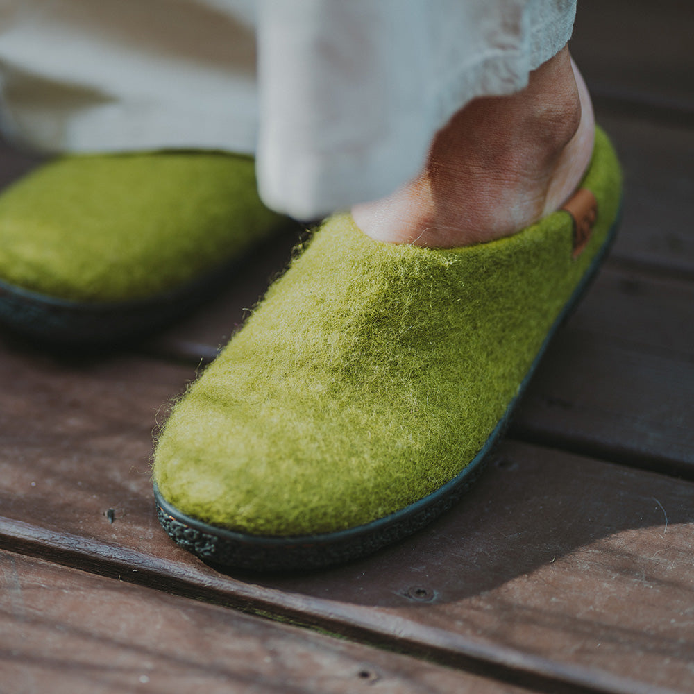 Tibet Wool Slipper | Two-Tone - Lime / Amber