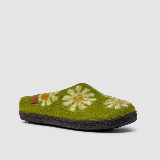 Tibet Wool Slipper | Daisy - Lime
