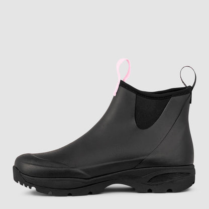 Sky Rubber Rain Boot | Breast Cancer Black - Pink