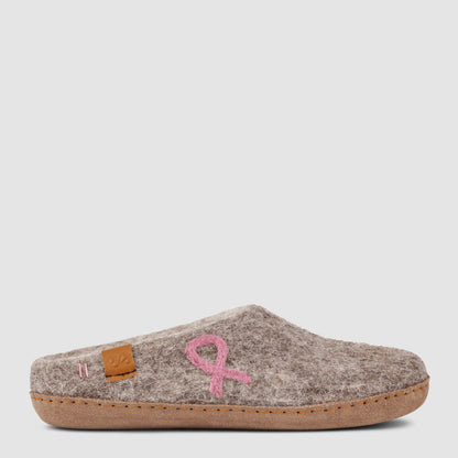 Makalu Wool Slipper | Breast Cancer Ribbon - Grey