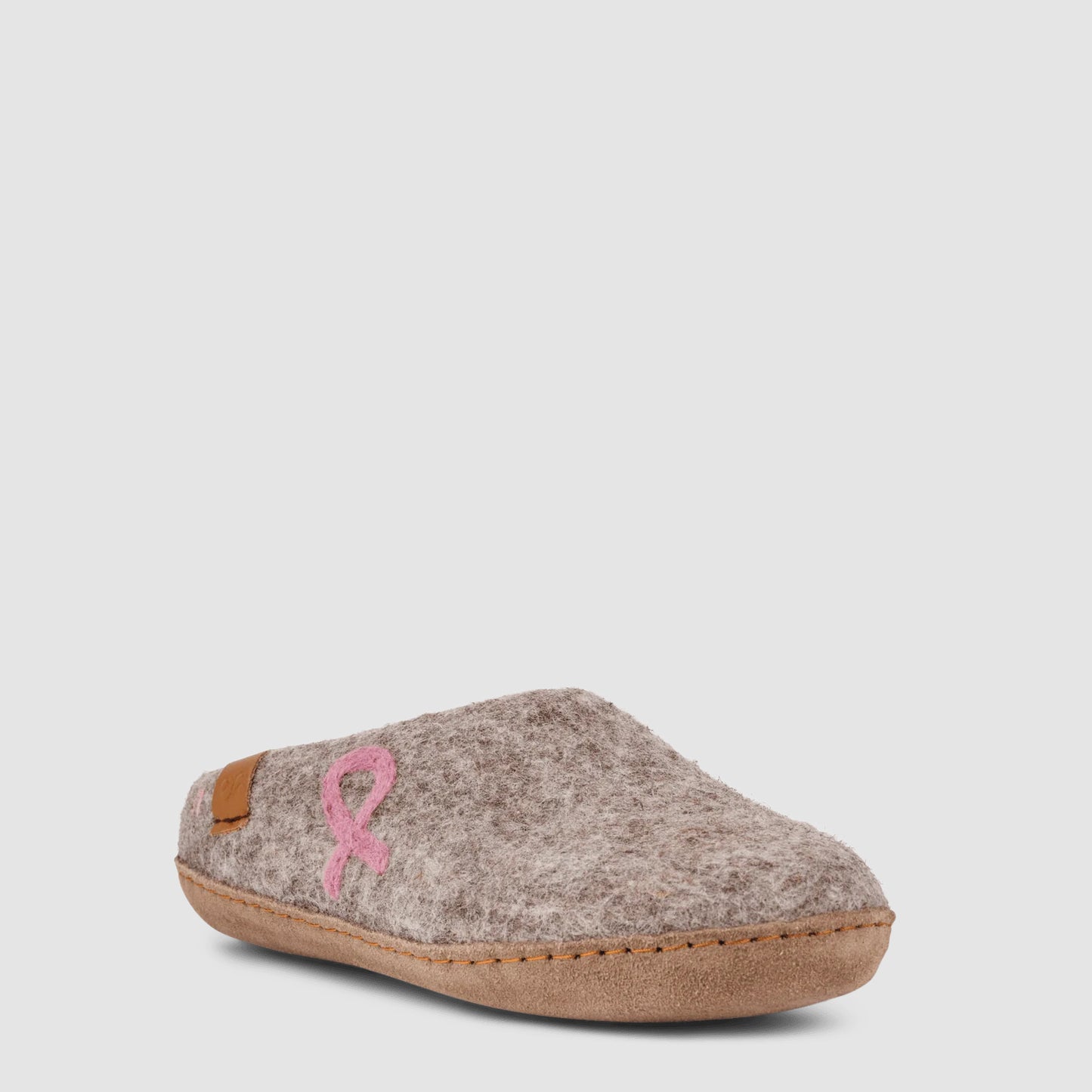 Makalu Wool Slipper | Breast Cancer Ribbon - Grey