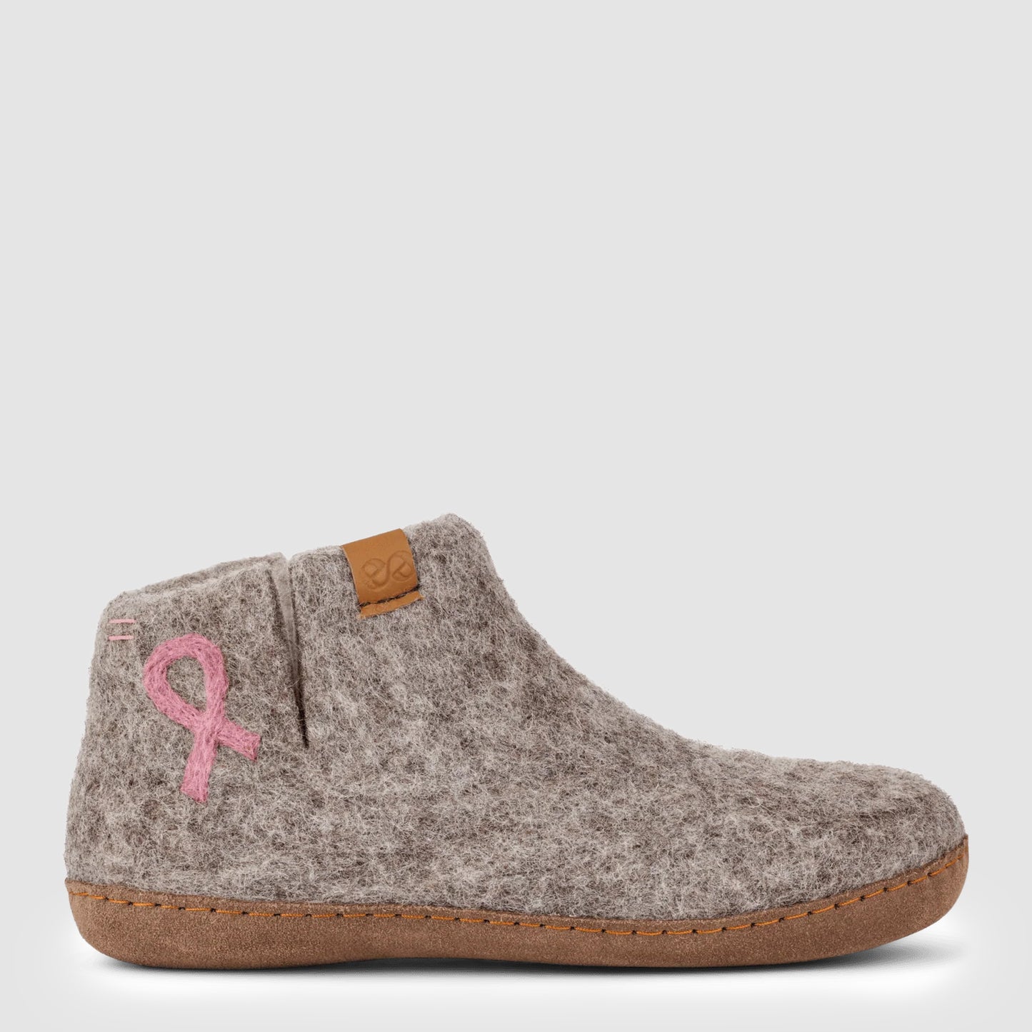 Everest Wool Slipper | Breast Cancer Ribbon - Grey