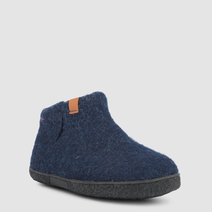 Nepal Wool Slipper | Two-Tone - Marine Blue / Grey