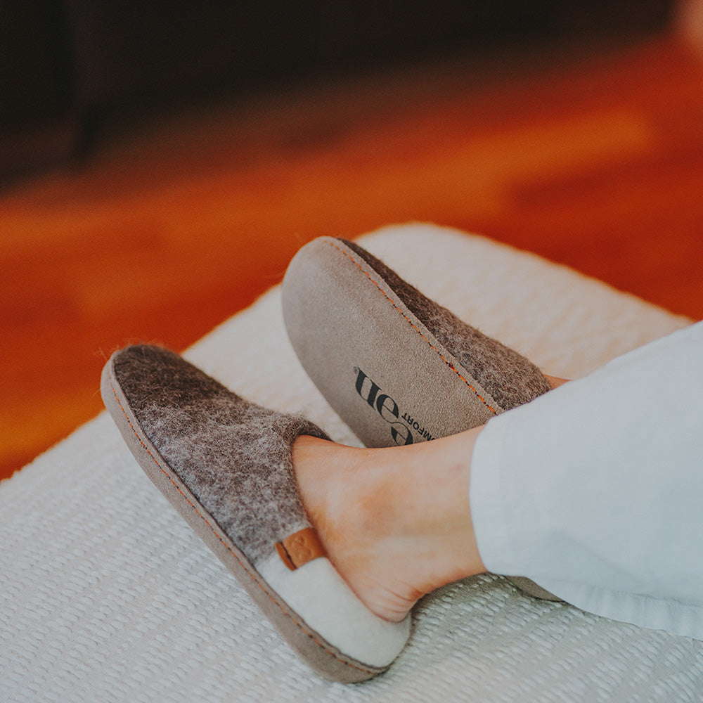 Makalu Wool Slipper | Tri-Color - Brown