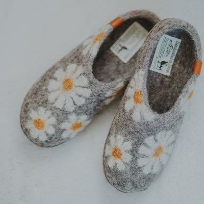 Makalu Wool Slipper | Daisy - Grey
