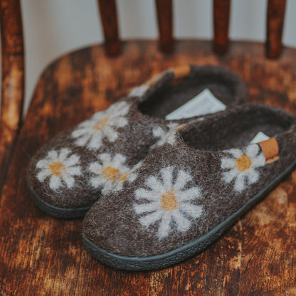 Tibet Wool Slipper | Daisy - Brown