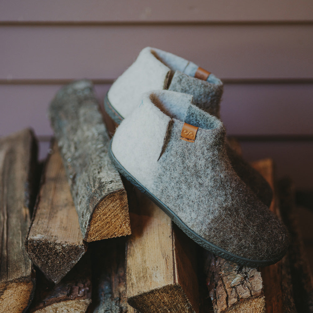 Nepal Wool Slipper | Tri-Color - Brown