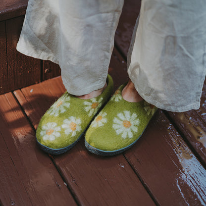 Tibet Wool Slipper | Daisy - Lime