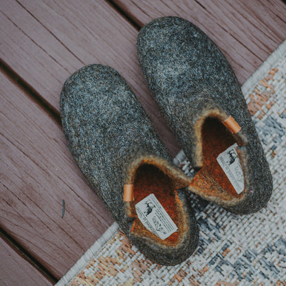 Nepal Wool Slipper | Two-Tone - Charcoal / Amber