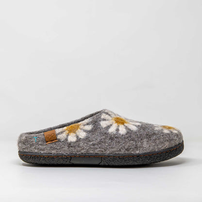 Tibet Wool Slipper | Daisy - Grey