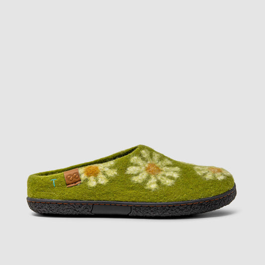 Tibet Wool Slipper | Daisy - Lime