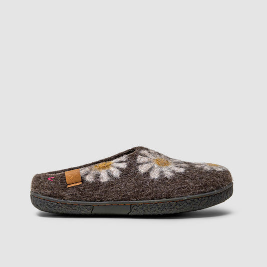 Tibet Wool Slipper | Daisy - Brown