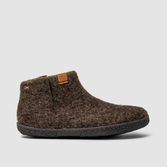 Nepal Wool Slipper | Two-Tone - Brown / Lime