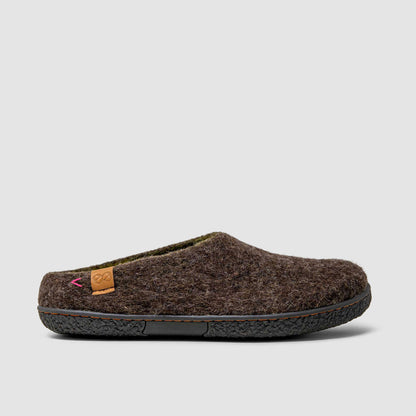 Tibet Wool Slipper | Two-Tone - Brown / Lime