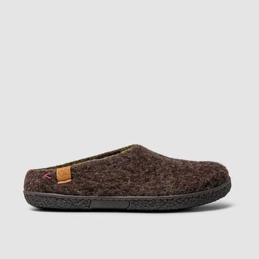Tibet Wool Slipper | Two-Tone - Brown / Lime