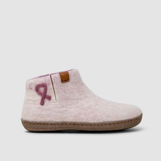 Everest Wool Slipper | Breast Cancer Ribbon - White Mix