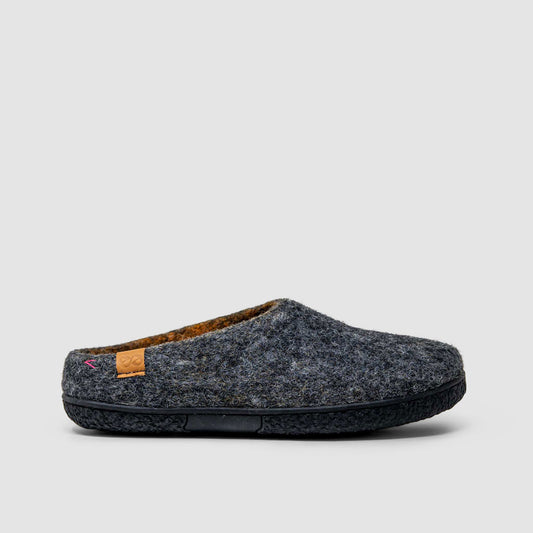 Tibet Wool Slipper | Two-Tone - Charcoal / Amber