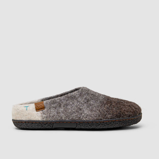 Tibet Wool Slipper | Tri-Color - Brown
