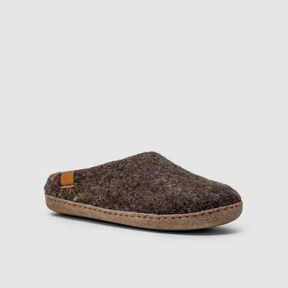 Makalu Wool Slipper | Two-Tone - Brown / Lime