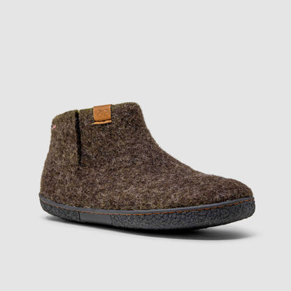 Nepal Wool Slipper | Two-Tone - Brown / Lime