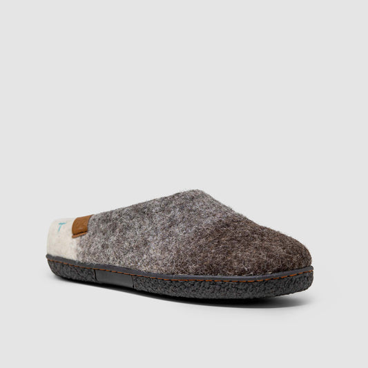 Tibet Wool Slipper | Tri-Color - Brown