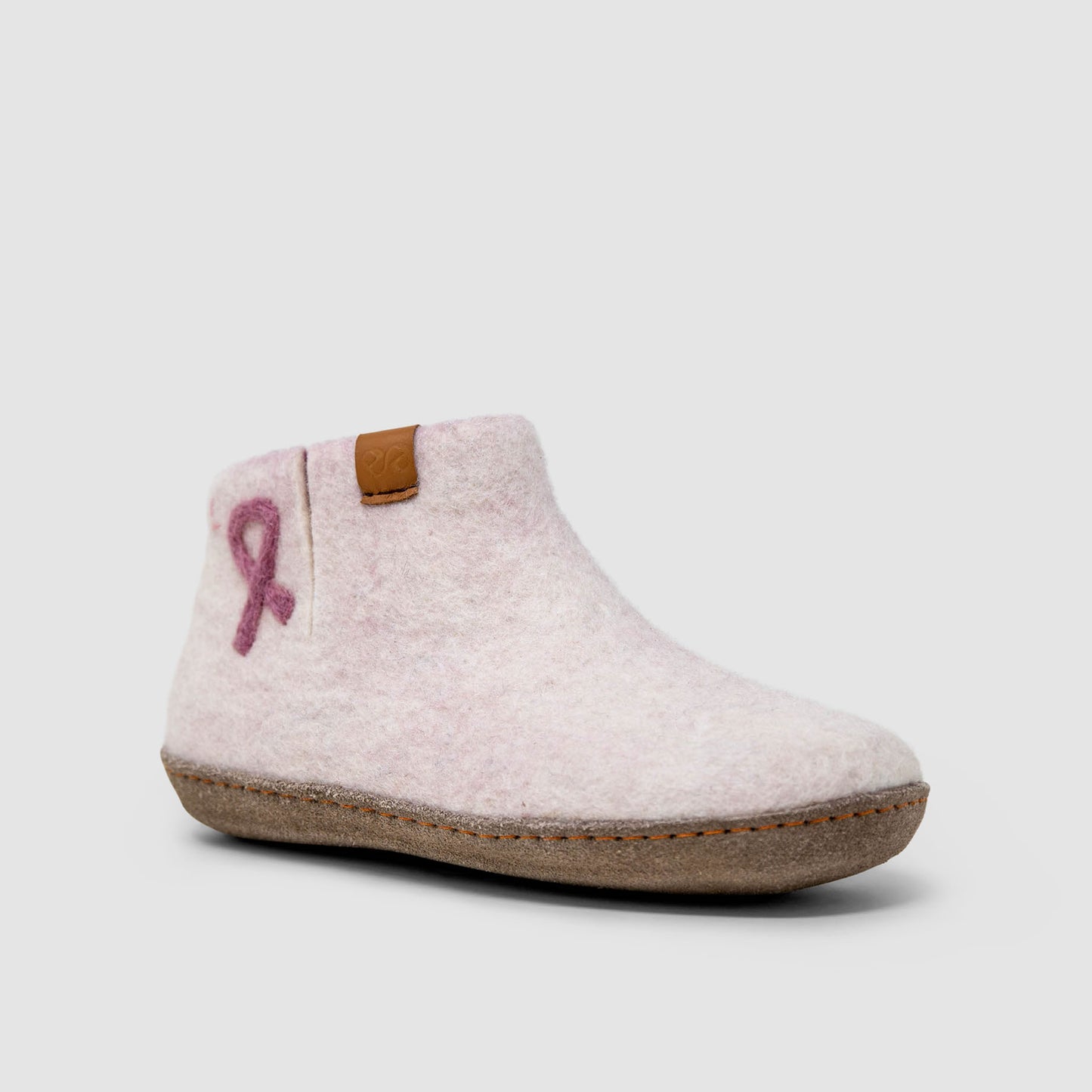 Everest Wool Slipper | Breast Cancer Ribbon - White Mix