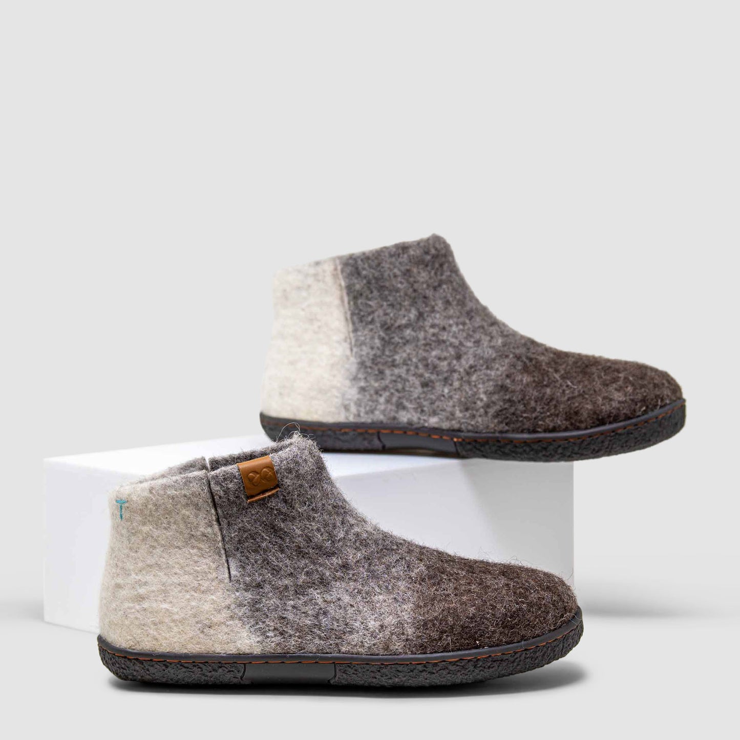 Nepal Wool Slipper | Tri-Color - Brown