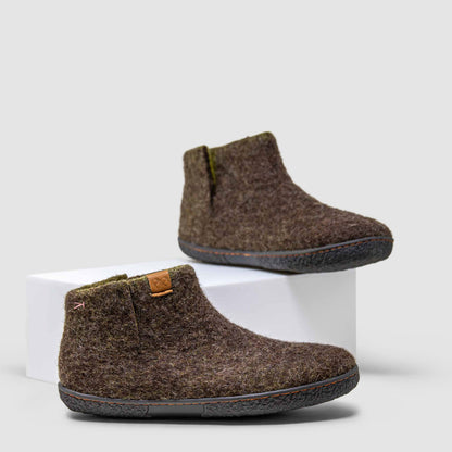 Nepal Wool Slipper | Two-Tone - Brown / Lime