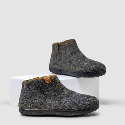 Nepal Wool Slipper | Two-Tone - Charcoal / Amber