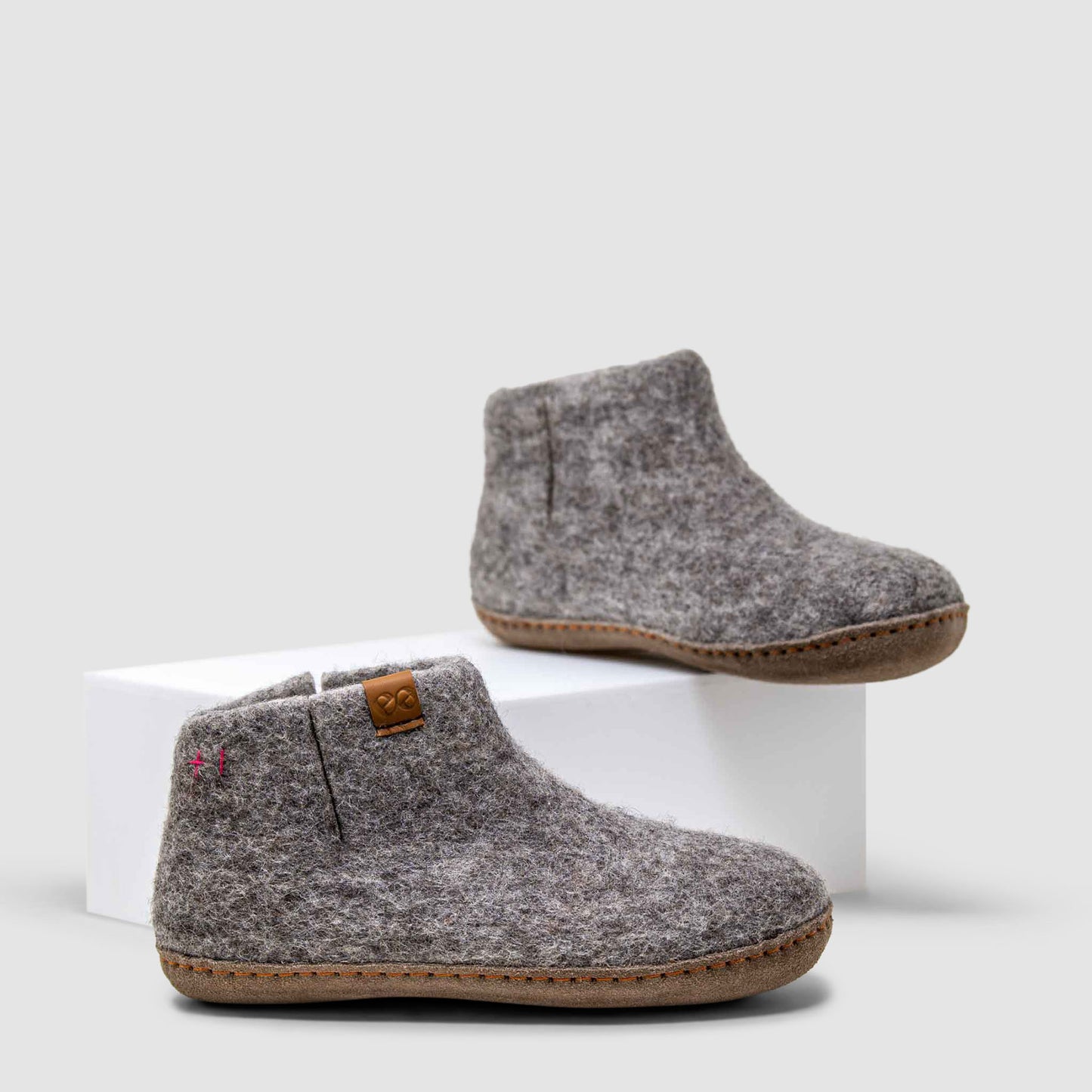 Everest Wool Slipper | Two-Tone - Grey / Natural