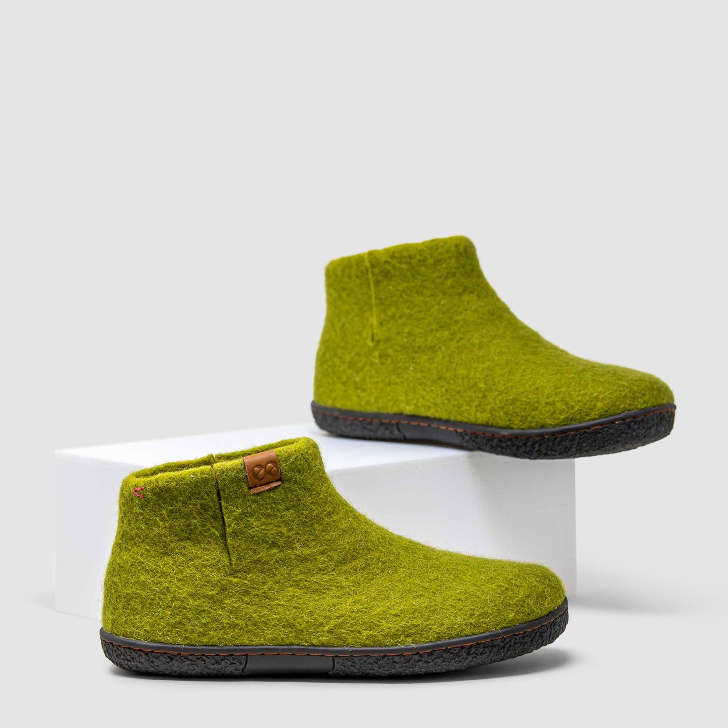Nepal Wool Slipper | Two-Tone - Lime / Amber