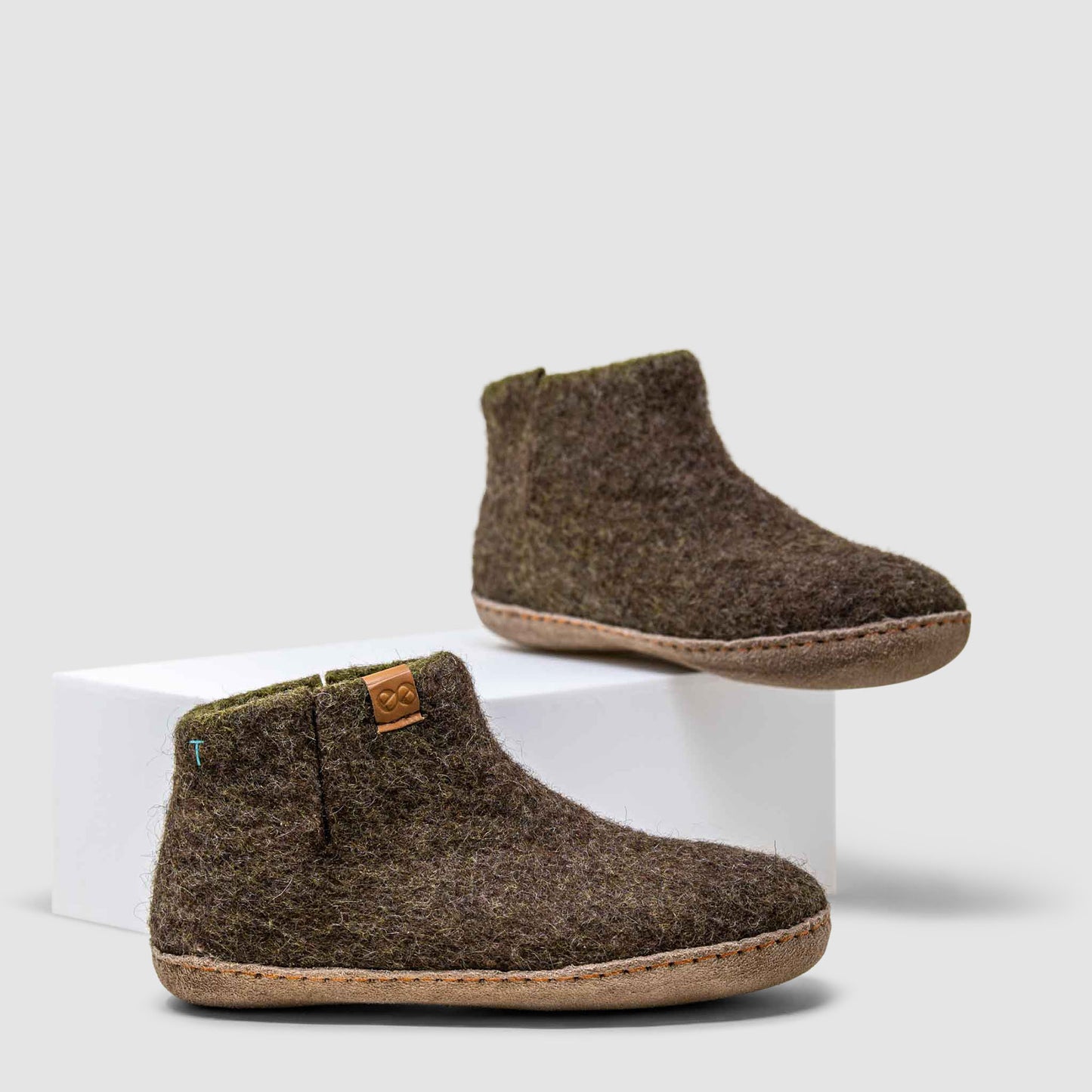 Everest Wool Slipper | Two-Tone - Brown / Lime