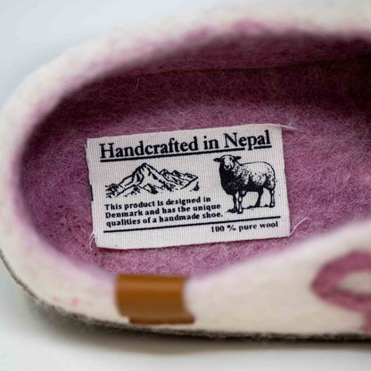 Makalu Wool Slipper | Breast Cancer Ribbon - White Mix