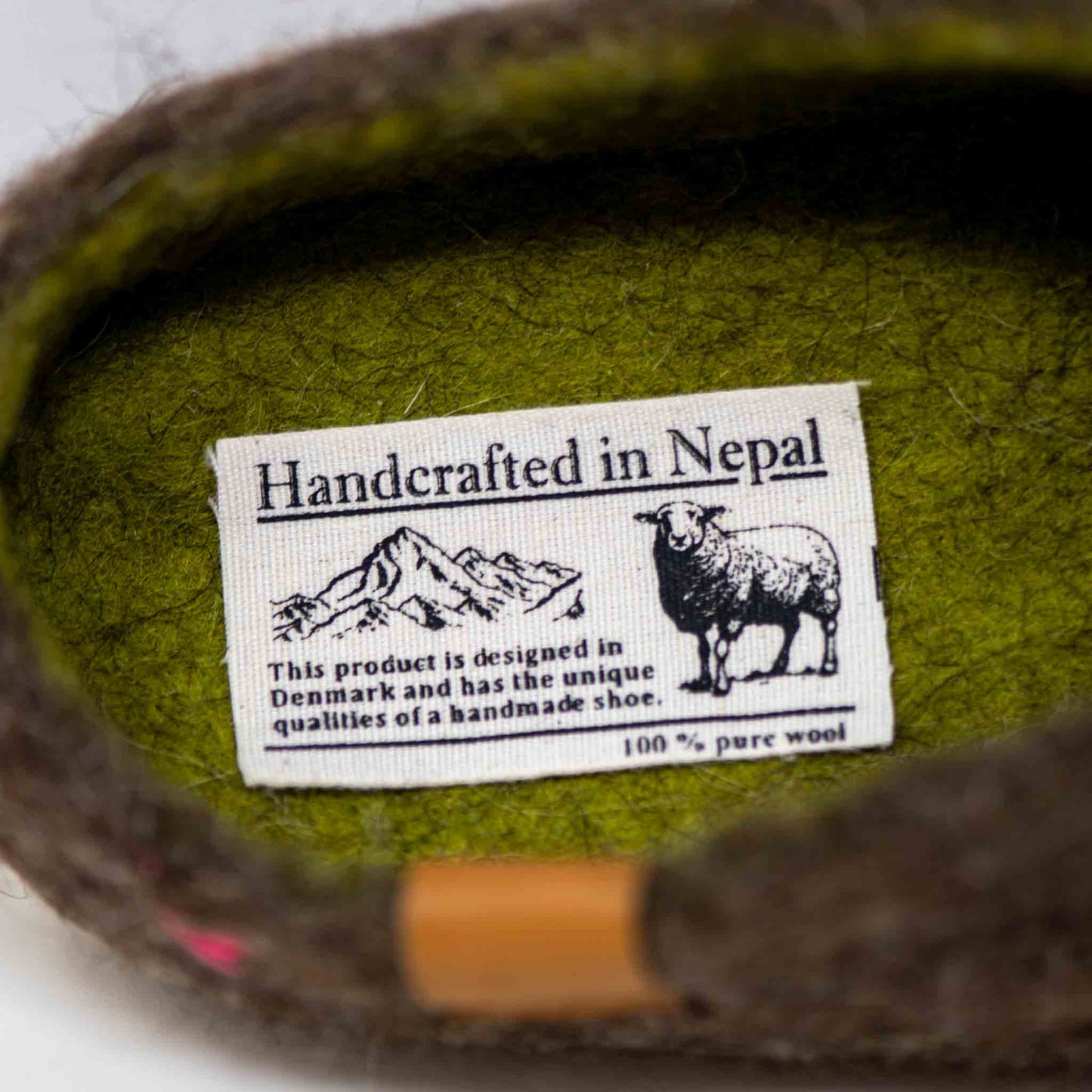 Makalu Wool Slipper | Two-Tone - Brown / Lime