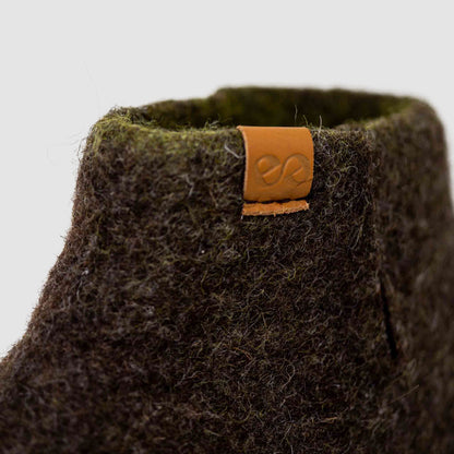 Nepal Wool Slipper | Two-Tone - Brown / Lime