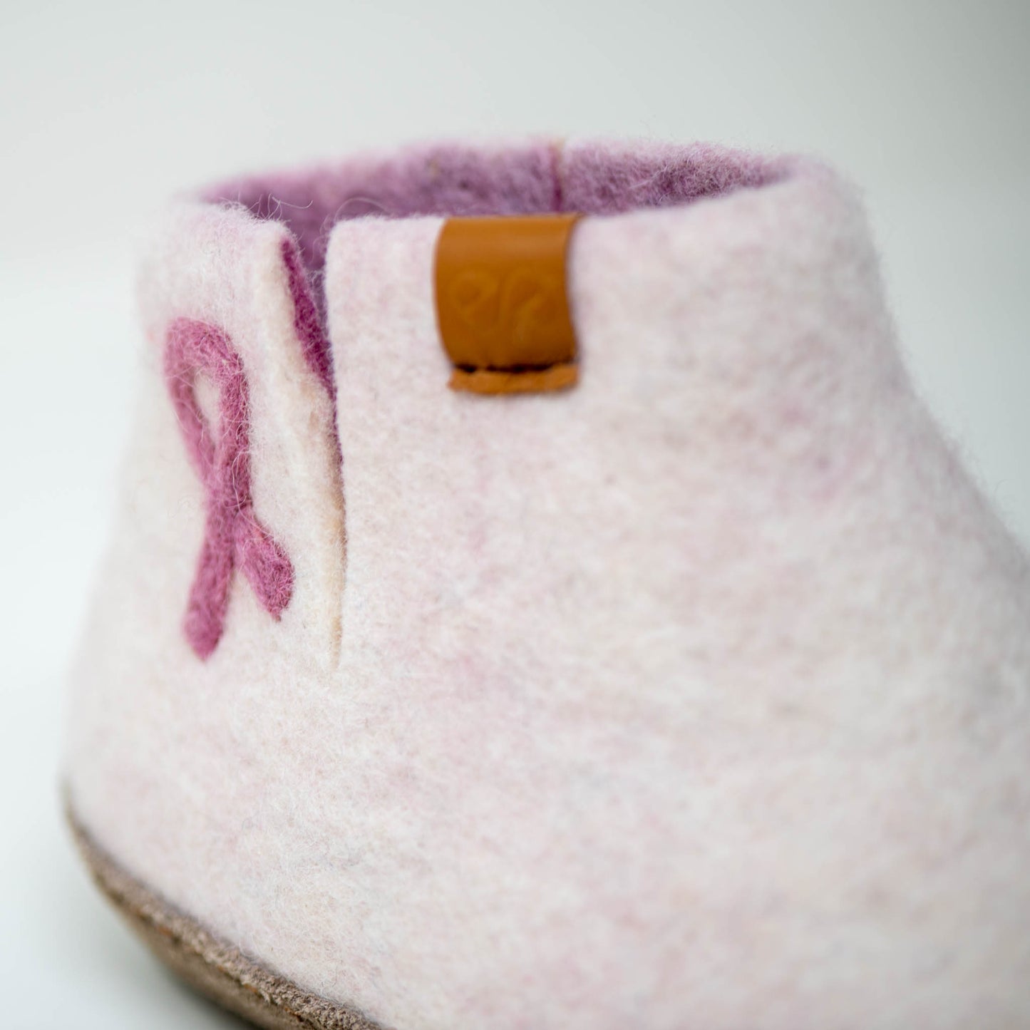 Everest Wool Slipper | Breast Cancer Ribbon - White Mix