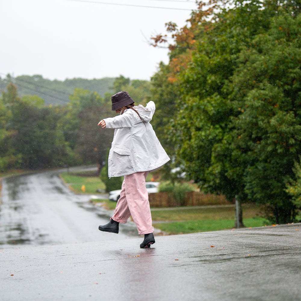Sky Rubber Rain Boot | Breast Cancer Black - Pink