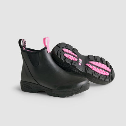 Sky Rubber Rain Boot | Breast Cancer Black - Pink